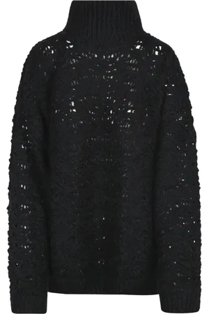 SEMICOUTURE Strik, Dame, Sort, L, Dolcevita Stribet Sweater