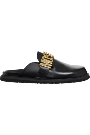 Moschino Sko, Herre, Sort, 43 EU, Læder, Ensfarvede Sandaler, Uden Lukning