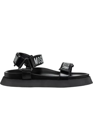 Moschino Sko, Herre, Sort, 45 EU, Læder, Velcrolukning Sandaler Ensfarvet