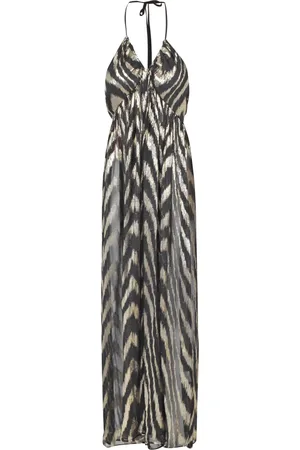 Jucca Kjole, Dame, Sort, S, Polyester, Silke og lurex V-hals kjole