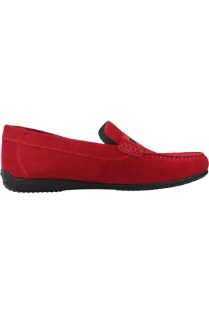 Geox Sko, Herre, Rød, 43 EU, Uld, Stilfulde Loafers Ascanio Model