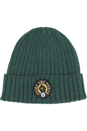 Element Tilbehør, Herre, Grøn, ONE SIZE, Uld, Ribbet Manchet Beanie Hat Grøn