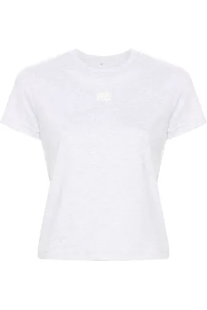 Alexander Wang Top, Dame, Hvid, M, Bomuld, Damet-shirts & poloer i grå