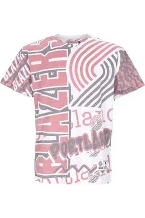 Mitchell & Ness Top, Herre, Flerfarvet, S, Bomuld, NBA Jumbotron 2.0 Tee Blazers Fejring