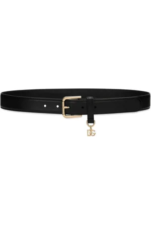 Dolce & Gabbana Tilbehør, Dame, Sort, 90 CM, Læder, Sort Læderbælte Kvinders Tilbehør
