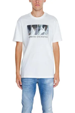Armani Exchange Top, Herre, Hvid, S, Bomuld, Bomuld T-shirt Herre Kollektion Efterår/Vinter