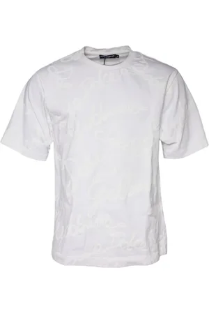 Dolce & Gabbana Top, Herre, Hvid, S, Bomuld, Hvid Bomuld Crew Neck T-shirt