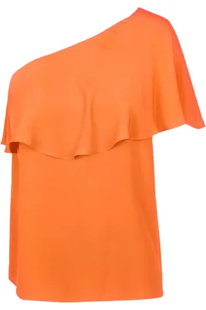 Mauro Grifoni Bluser & Skjorter, Dame, , 2XS, Uld, Silke Monospalla Top med Ruffle