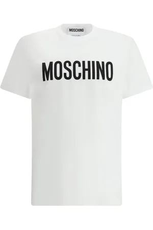 Moschino Top, Herre, Hvid, S, Bomuld, Bomuld Logo Print T-Shirt