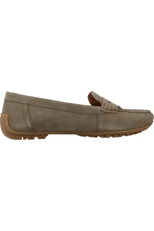 Geox Sko, Dame, Grøn, 40 EU, Uld, Stilfulde Loafers med Kosmopolis Grip