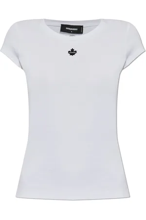 Dsquared2 Top, Dame, Hvid, XS, Bomuld, Top med logo