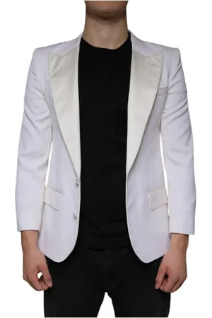 Dolce & Gabbana Jakke, Herre, Hvid, S, Uld, Off Uld Blazer Slim Fit