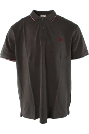 U.S. Polo Assn. Top, Herre, Grå, 2XL, Bomuld, Herre Grå Polo Skjorte