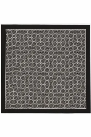 Dolce & Gabbana Tilbehør, Herre, Sort, ONE SIZE, Sort Firkantet Logo Print Tørklæde