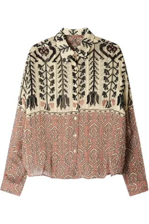 Mes Demoiselles Bluser & Skjorter, Dame, Flerfarvet, S, Chiffon, Geometrisk Print Viskose Skjorte