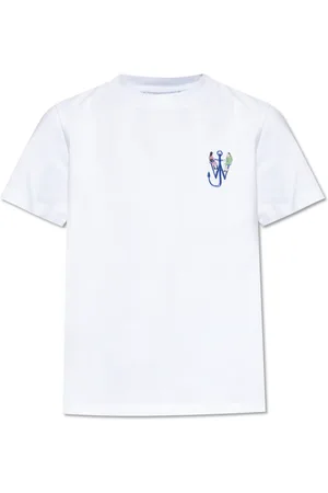 J.W.Anderson Top, Dame, Hvid, M, Bomuld, Logo T-shirt