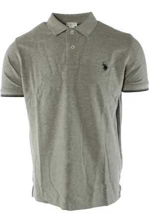 U.S. Polo Assn. Top, Herre, Grå, 2XL, Bomuld, Herre Grå Polo Skjorte
