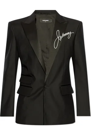 Dsquared2 Jakke, Herre, Sort, L, Uld, Blazer med print