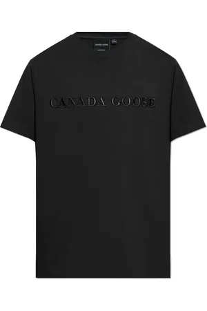 Canada Goose Top, Herre, Sort, L, Bomuld, T-shirt med broderet logo