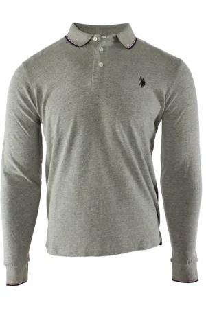 U.S. Polo Assn. Top, Herre, Grå, M, Bomuld, Herre Grå Polo Skjorte