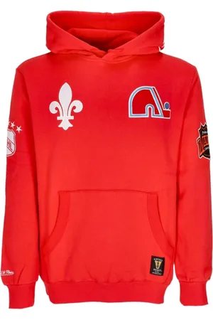 Mitchell & Ness Sweathshirts & Hoodies, Herre, Rød, XL, Bomuld, Quebec Nordiques Fleece Hoodie Rød