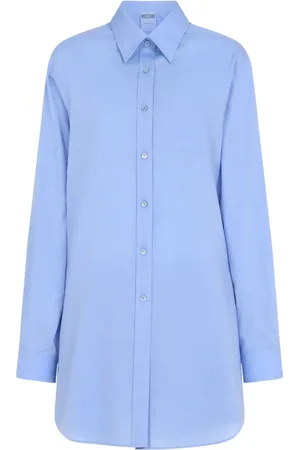 Moschino Bluser & Skjorter, Dame, Blå, XS, Bomuld, Fantasia Viola Skjorte