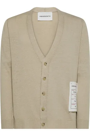 AMARANTO Strik, Herre, , L, Bomuld, Bomuld V-Hals Cardigan Sweater