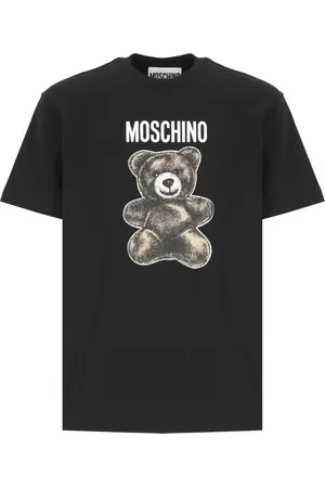 Moschino Top, Herre, Sort, XS, Bomuld, Sort Bomulds T-shirt med Logo Print