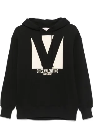VALENTINO GARAVANI Sweathshirts & Hoodies, Dame, Sort, S, Bomuld, Sort sweater med hætte og lomme