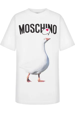Moschino Top, Dame, Hvid, S, Bomuld, And T-shirts med andeprint