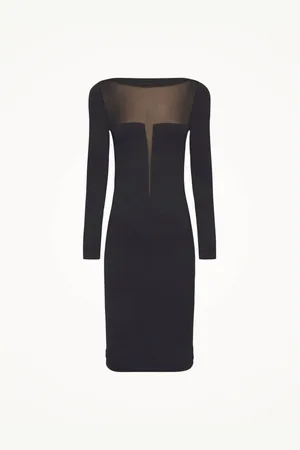 Wolford Kjole, Dame, Sort, M, Sort langærmet tætsiddende kjole