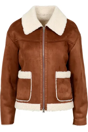 BETTA CORRADI Jakke, Dame, Brun, L, Uld, Teddy Trim Camel Jakke