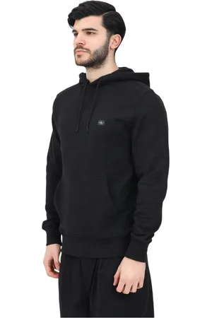 Calvin Klein Sweathshirts & Hoodies, Herre, Sort, M, Bomuld, Sort hættetrøje sweater minimalistisk design