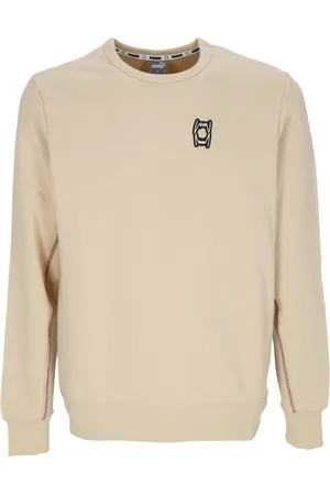 PUMA Sweathshirts & Hoodies, Herre, Sort, L, Bomuld, Broderet Letvægts Crewneck Sweatshirt