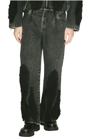 SONG FOR THE MUTE Jeans, Herre, Sort, L, Bomuld, Teddy Panel Boyfriend Jeans