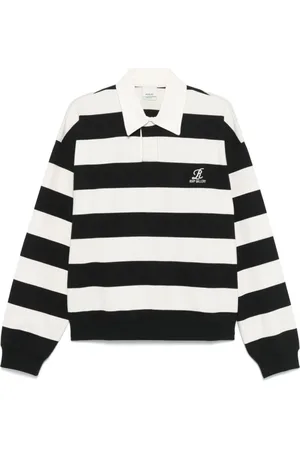 AGOLDE Top, Herre, Sort, M, Uld, Hvid Polo Krave Sweater