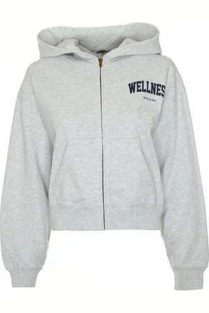 Sporty & Rich Sweathshirts & Hoodies, Dame, Grå, L, Bomuld, Cropped Zip Hoodie Ivy Wellness