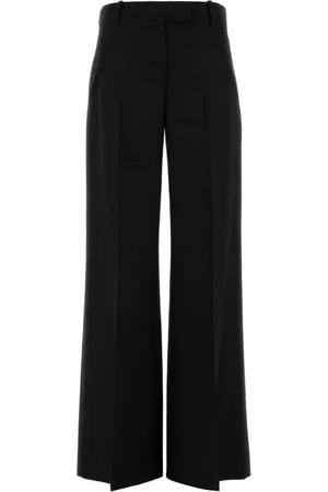 Alexander McQueen Bukser, Dame, Sort, XS, Uld, Sort Uldblandingsfrakke med Passagerer