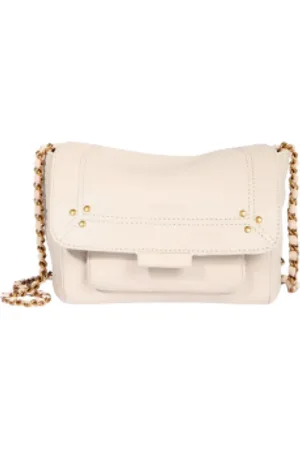 JÉRÔME DREYFUSS Taske, Dame, Grå, ONE SIZE, Læder, Kornlæder Crossbody Taske med Kæde