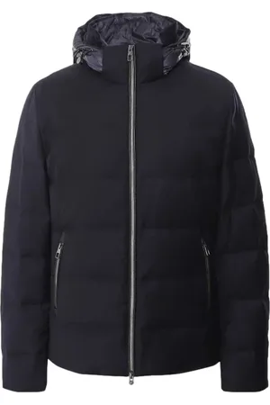 MONTECORE Jakke, Herre, Blå, 2XL, Uld, Marineblå Dunjakke med Aftagelig Hætte