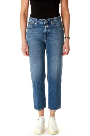 Closed Jeans, Dame, Blå, 3XS L32, Denim, Cropped Straight Fit Jeans
