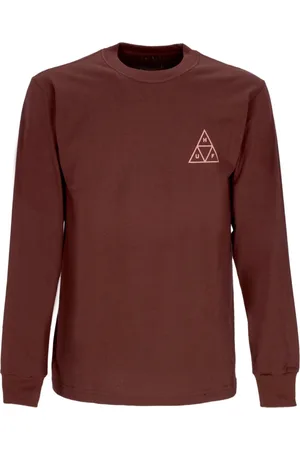Huf Top, Herre, Lilla, M, Bomuld, Triangle Langærmet T-shirt Aubergine