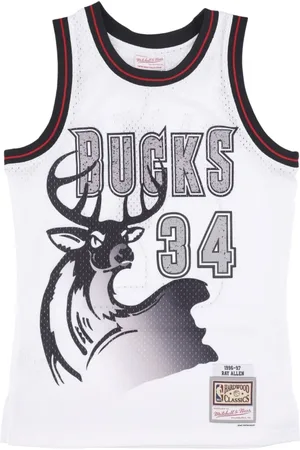 Mitchell & Ness Top, Herre, Hvid, L, Polyester, NBA Basketball Tank Top Ray Allen