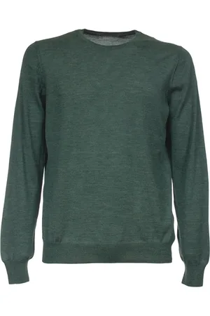 Gran Sasso Strik, Herre, Grøn, 2XL, Uld, Slim Fit Uld Silke Sweater