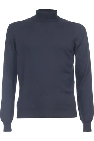 Gran Sasso Strik, Herre, Blå, L, Uld, Slim Fit Uldtrøje