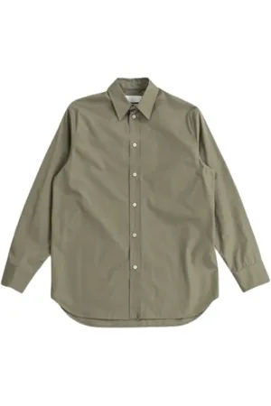 Jil Sander Skjorte, Herre, Grøn, XL, Bomuld, Khaki Grøn Bomuldsskjorte