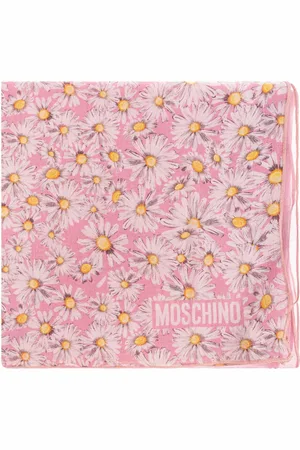 Moschino Tilbehør, unisex, Lyserød, ONE SIZE, Silketørklæde med blomstermotiv