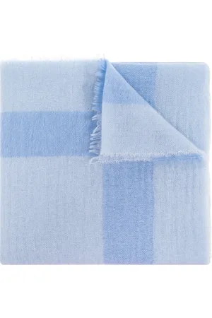 Moschino Tilbehør, unisex, Blå, ONE SIZE, Cashmere, Kashmir tørklæde med logo