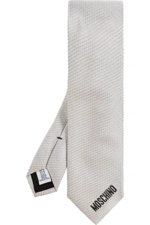 Moschino Tilbehør, Herre, Grå, ONE SIZE, Silkeslips med logo
