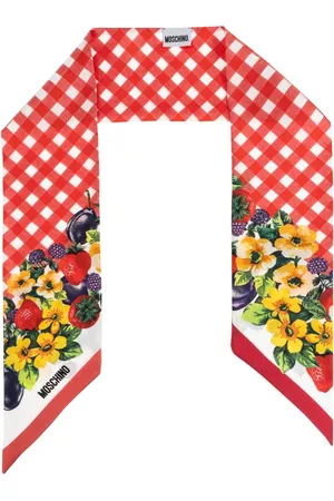 Moschino Tilbehør, Dame, Rød, ONE SIZE, Silketørklæde med print